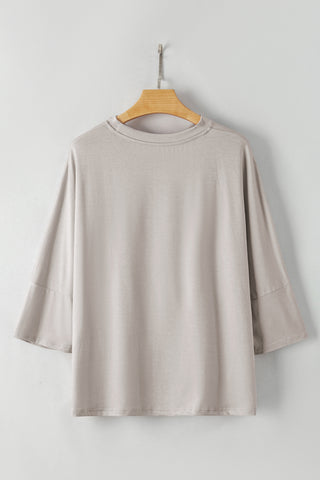 Gray Oversized Flowy Dropped Shoulder T-shirt