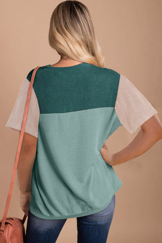 Skobeloff Rib Textured Colorblock T Shirt