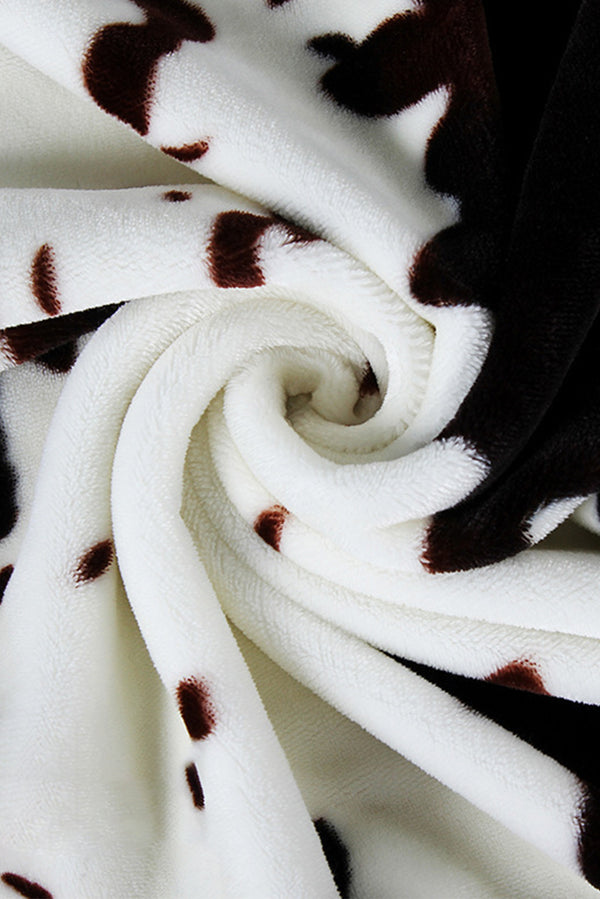 Multicolour Cow Spots Plush Blanket