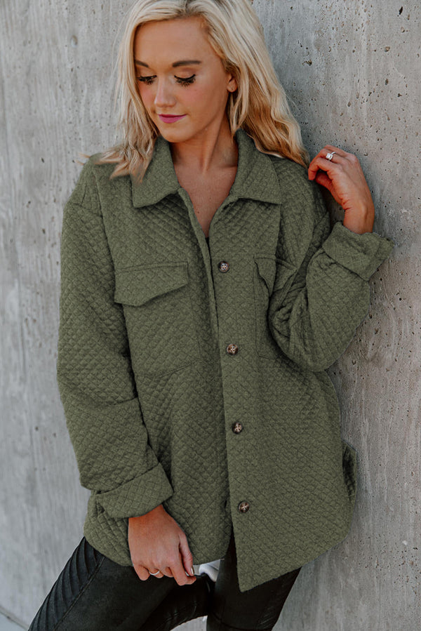Green Quilted Shacket