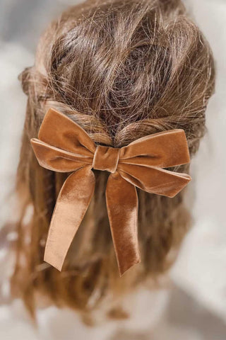 Brown Velvet Bowknot Frenchy Girl Fashion Hair Clip