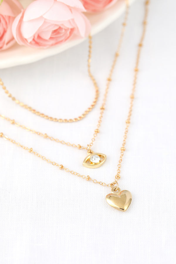 3 Layer Heart Necklace