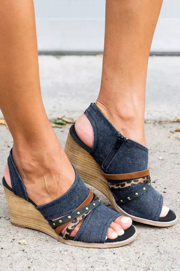 Summer Wedge Peep Top Sandals
